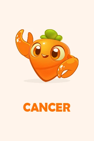 Farm Heroes Cropsie styled as the Cancer star sign